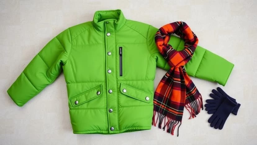 Grön vinterjacka dam som håller värmen