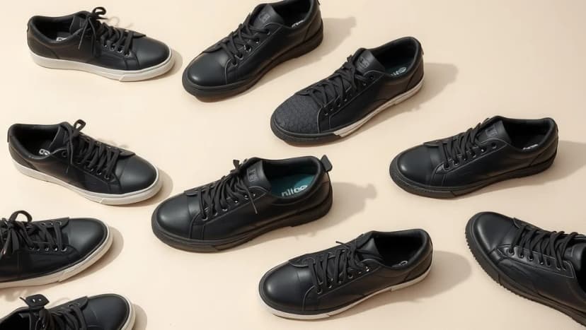 Svarta sneakers dam för varje tillfälle